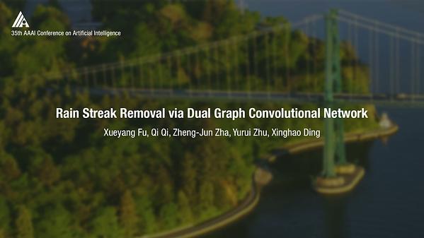 Rain Streak Removal via Dual Graph Convolutional Network