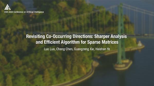 Revisiting Co-Occurring Directions: Sharper Analysis and Efficient Algorithm for Sparse Matrices