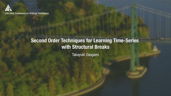 Second Order Techniques for Learning Time-Series with Structural Breaks