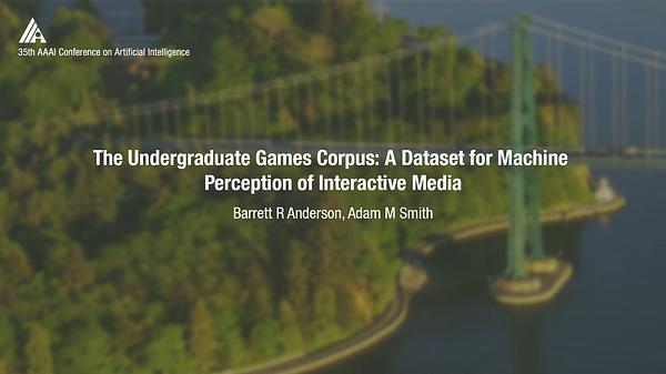 The Undergraduate Games Corpus: A Dataset for Machine Perception of Interactive Media
