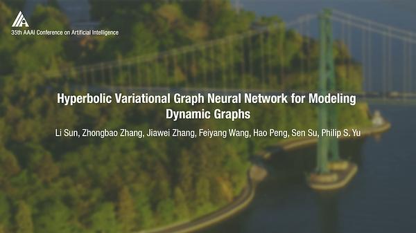 Hyperbolic Variational Graph Neural Network for Modeling Dynamic Graphs