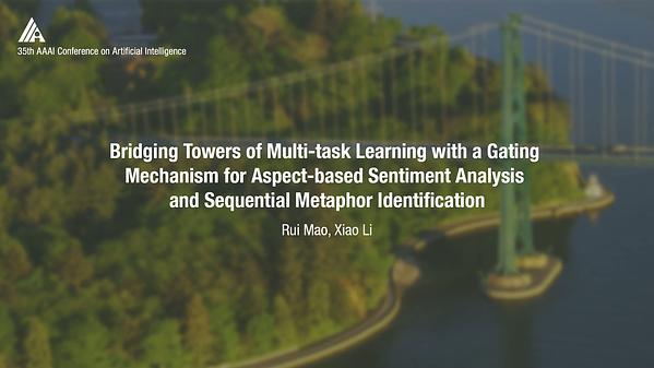 Bridging Towers of Multi-Task Learning with a Gating Mechanism for Aspect-Based Sentiment Analysis and Sequential Metaphor Identification