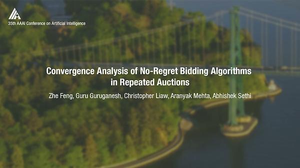 Convergence Analysis of No-Regret Bidding Algorithms in Repeated Auctions
