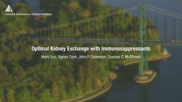 Optimal Kidney Exchange with Immunosuppressants