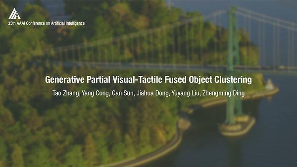 Generative Partial Visual-Tactile Fused Object Clustering