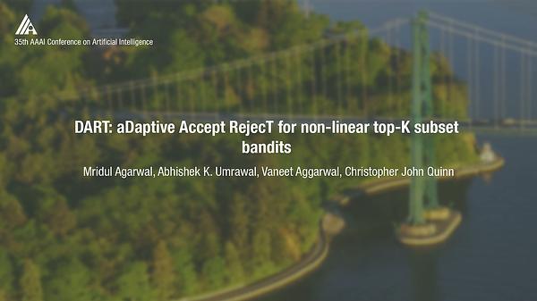 DART: Adaptive Accept Reject Algorithm for Non-Linear Combinatorial Bandits