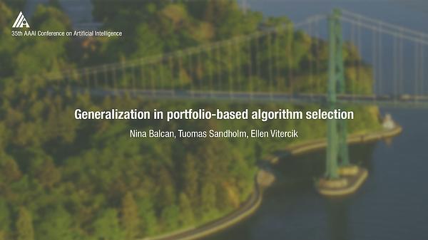 Generalization in Portfolio-Based Algorithm Selection