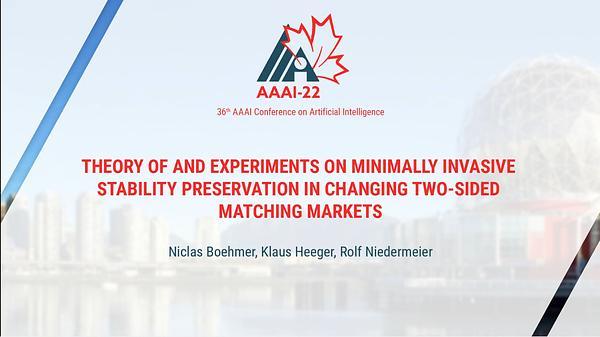 Theory of and Experiments on Minimally Invasive Stability Preservation in Changing Two-Sided Matching Markets