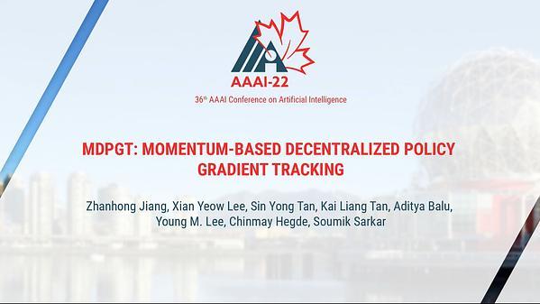 MDPGT: Momentum-Based Decentralized Policy Gradient Tracking