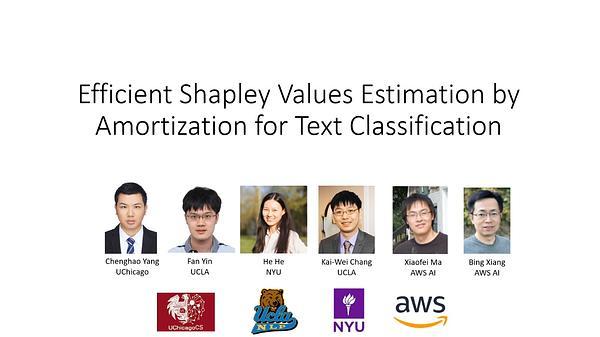 Efficient Shapley Values Estimation by Amortization for Text Classification