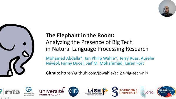 The Elephant in the Room: Analyzing the Presence of Big Tech in Natural Language Processing Research
