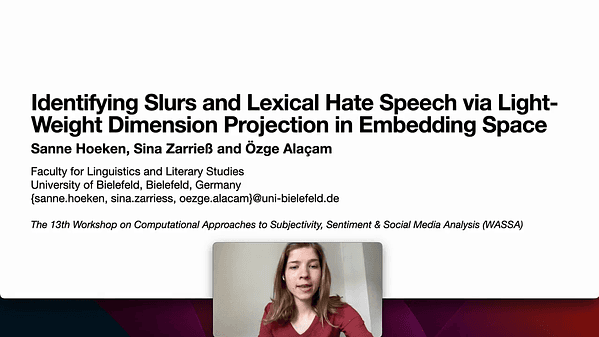 Identifying Slurs and Lexical Hate Speech via Light-Weight Dimension Projection in Embedding Space