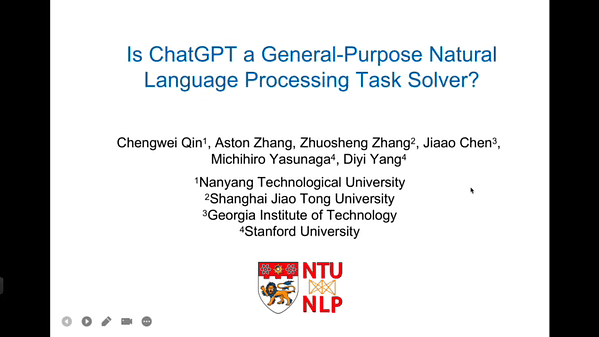 Is ChatGPT a General-Purpose Natural Language Processing Task Solver? | VIDEO