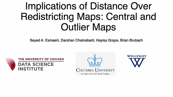 Implications of Distance over Redistricting Maps: Central and Outlier Maps