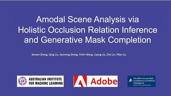 Amodal Scene Analysis via Holistic Occlusion Relation Inference and Generative Mask Completion