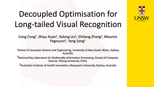 Decoupled Optimisation for Long-Tailed Visual Recognition