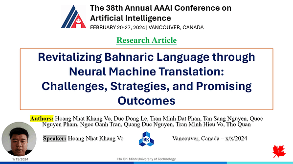 Revitalizing Bahnaric Language through Neural Machine Translation: Challenges, Strategies, and Promising Outcomes | VIDEO