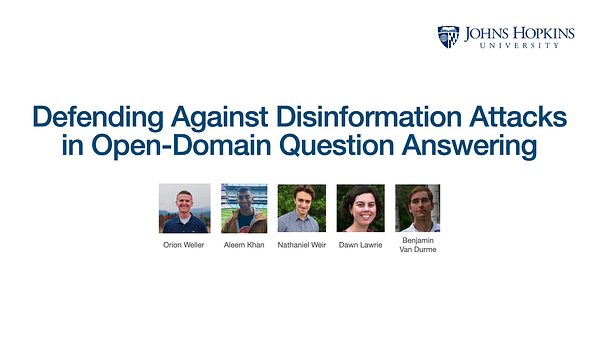 Defending Against Disinformation Attacks in Open-Domain Question Answering