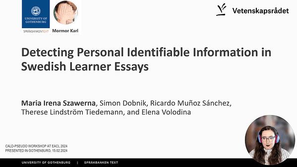 Detecting Personal Identifiable Information in Swedish Learner Essays