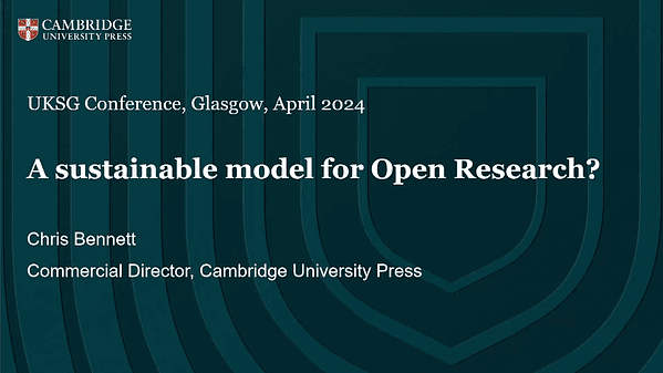 What next for sustainable open scholarship? The Cambridge University Press transformation and beyond.