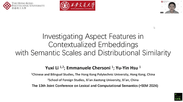 Investigating Aspect Features in Contextualized Embeddings with Semantic Scales and Distributional Similarity