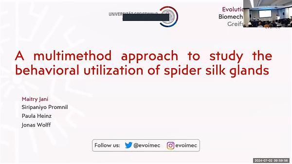 A multimethod approach to study the behavioral utilization of spider silk glands.