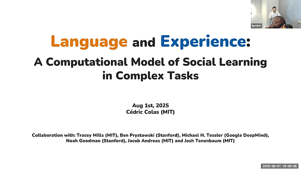 Language and Experience: A Computational Model of Social Learning in Complex Novel Tasks