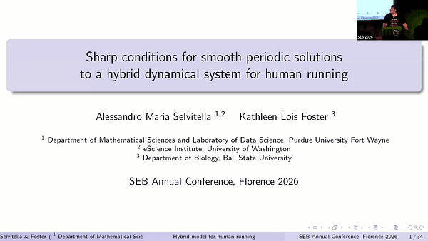 Sharp conditions for smooth periodic solutions to a hybrid dynamical system for human running