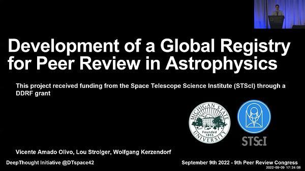 Development of a Global Data Set for Peer Review in Astronomy
