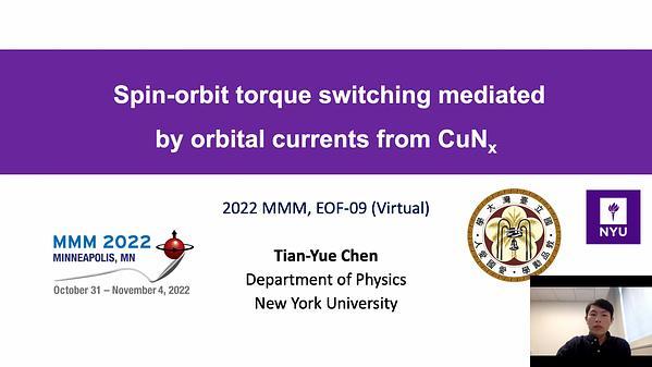 Spin orbit torque switching mediated by orbital currents from CuNx